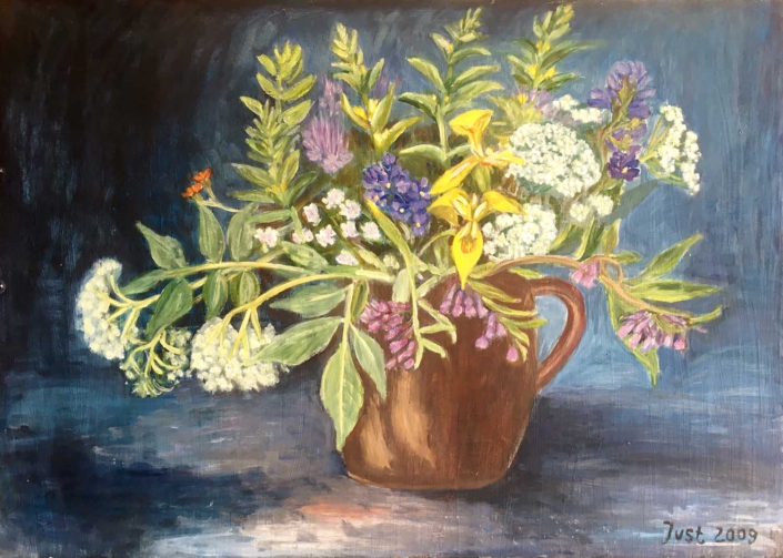 Holunderblüten und Wasserlilien - 2007 - 50 x 70