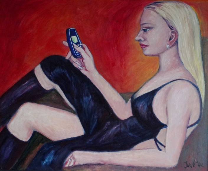 Kerstin mit Handy - 2002 - 65 x 80