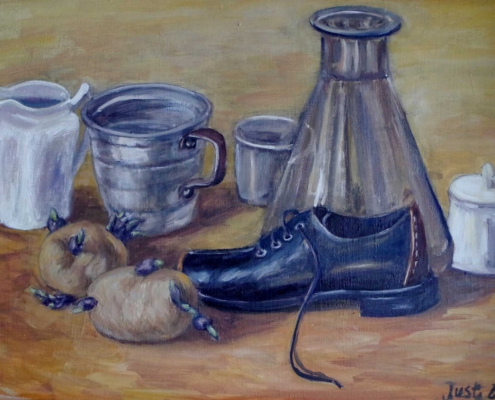 Stilleben mit Schuh und keimender Kartoffel - 2004 - 42 x 58